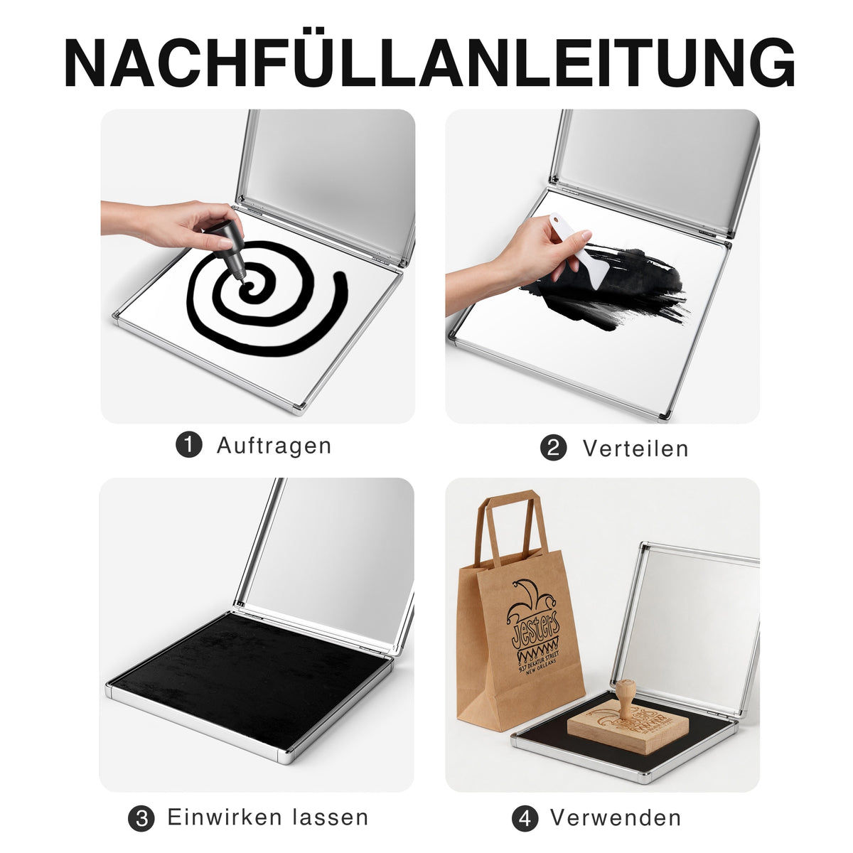Extra Großes Schnelltrocknungs-Mehrfarben-Stempelkissen mit Metallgehäuse 23