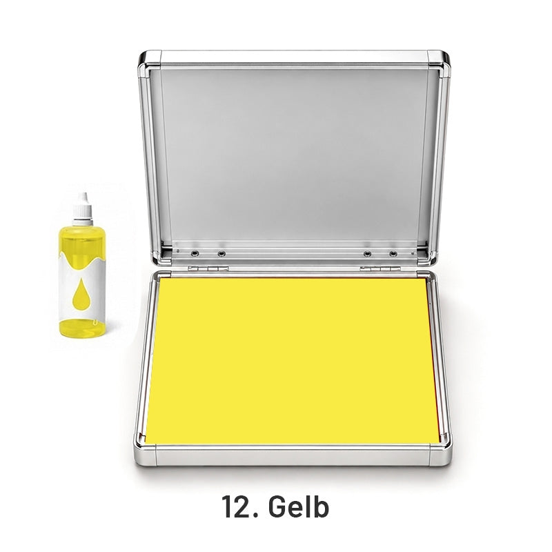 Extra Großes Schnelltrocknungs-Mehrfarben-Stempelkissen mit Metallgehäuse 12