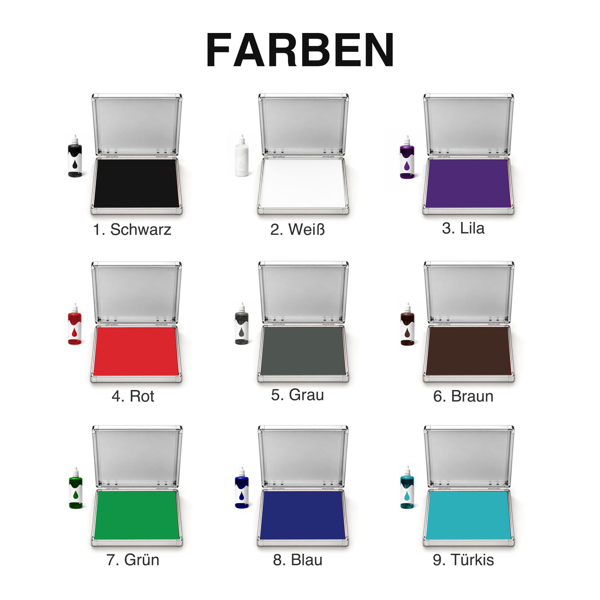 Extra Großes Schnelltrocknungs-Mehrfarben-Stempelkissen mit Metallgehäuse 41