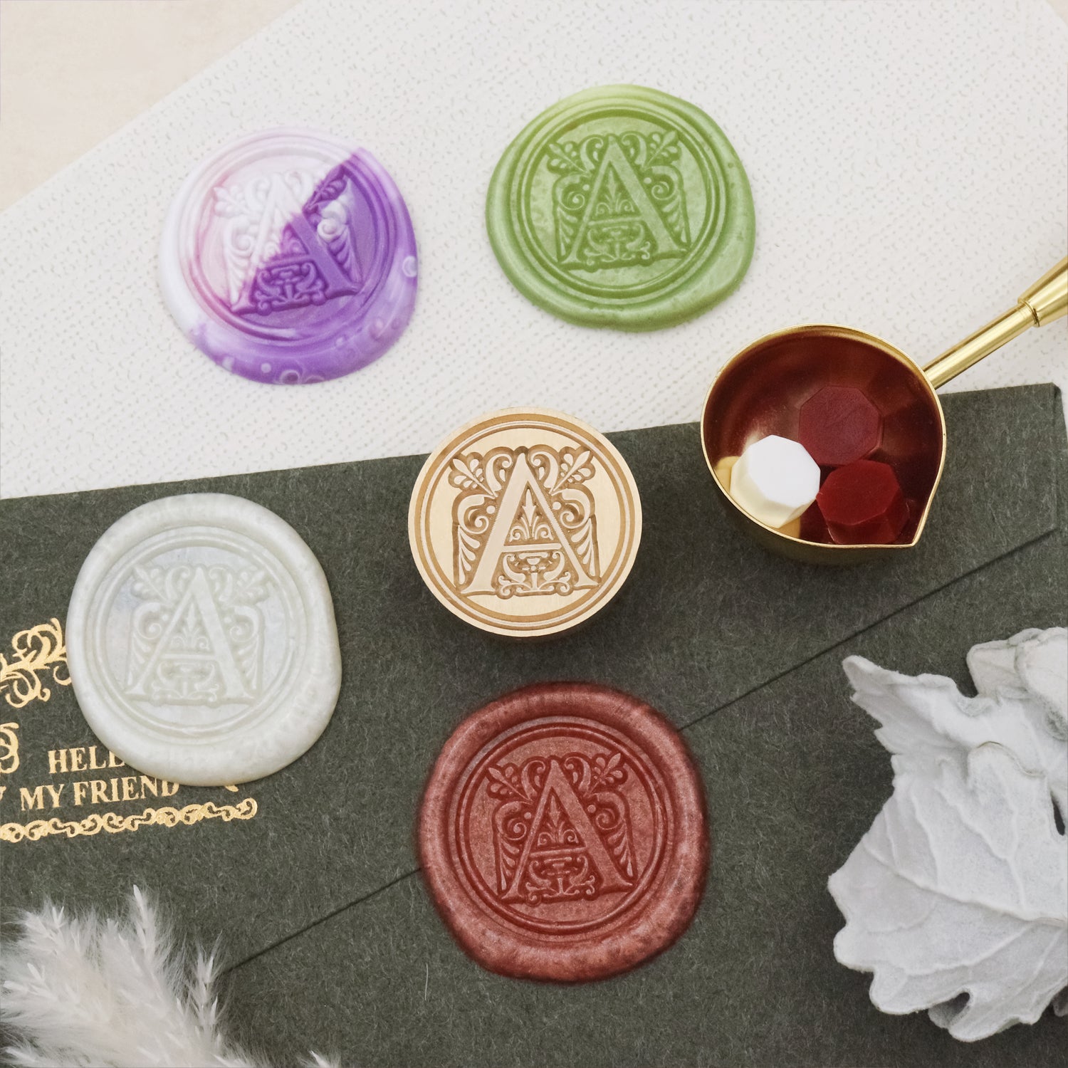 Stamprints Vintage Muster Alphabete Wachssiegel Stempel 2
