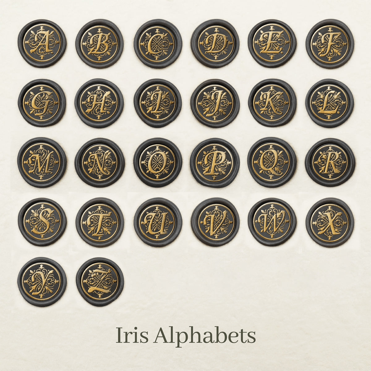 Stamprints Iris Alphabete Siegelwachs Siegelstempel Design