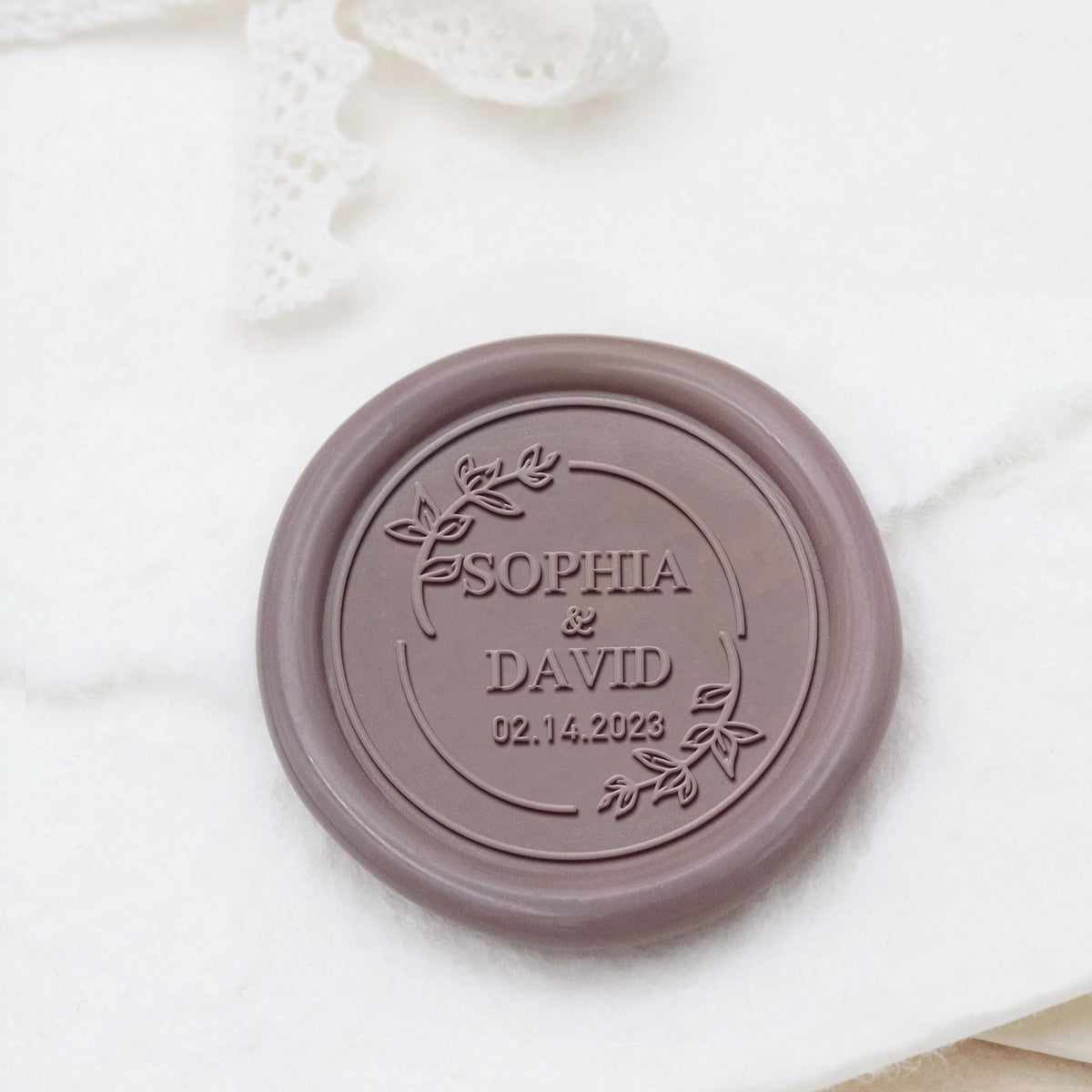 Stamprints Custom Wedding Wax Seal Stamp Name & Date 1