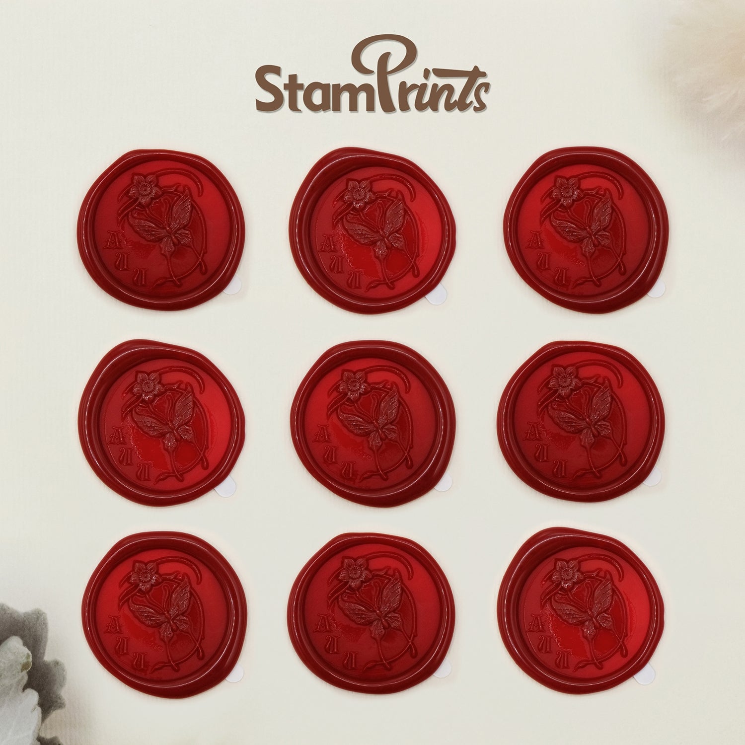 Stamprints 3D Relief Butterfly Self-adhesive Wax Seal Stickers 2