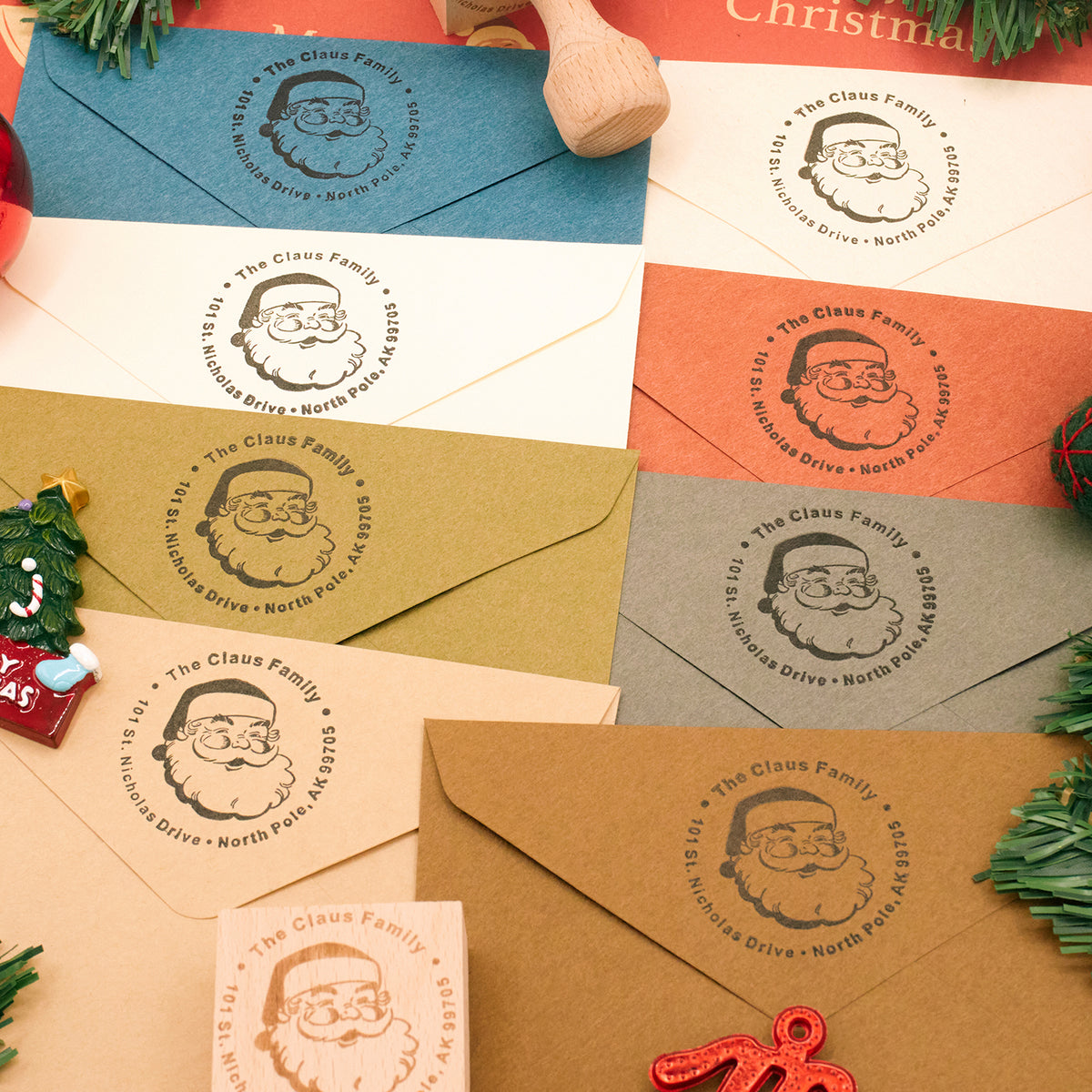 Personalisierter Weihnachts-Adressen-Holz-Gummistempel IMG_2525