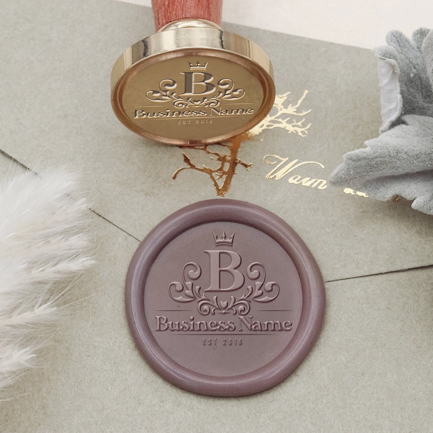 Custom Logo Wax Seal Stamp - Style 15-1