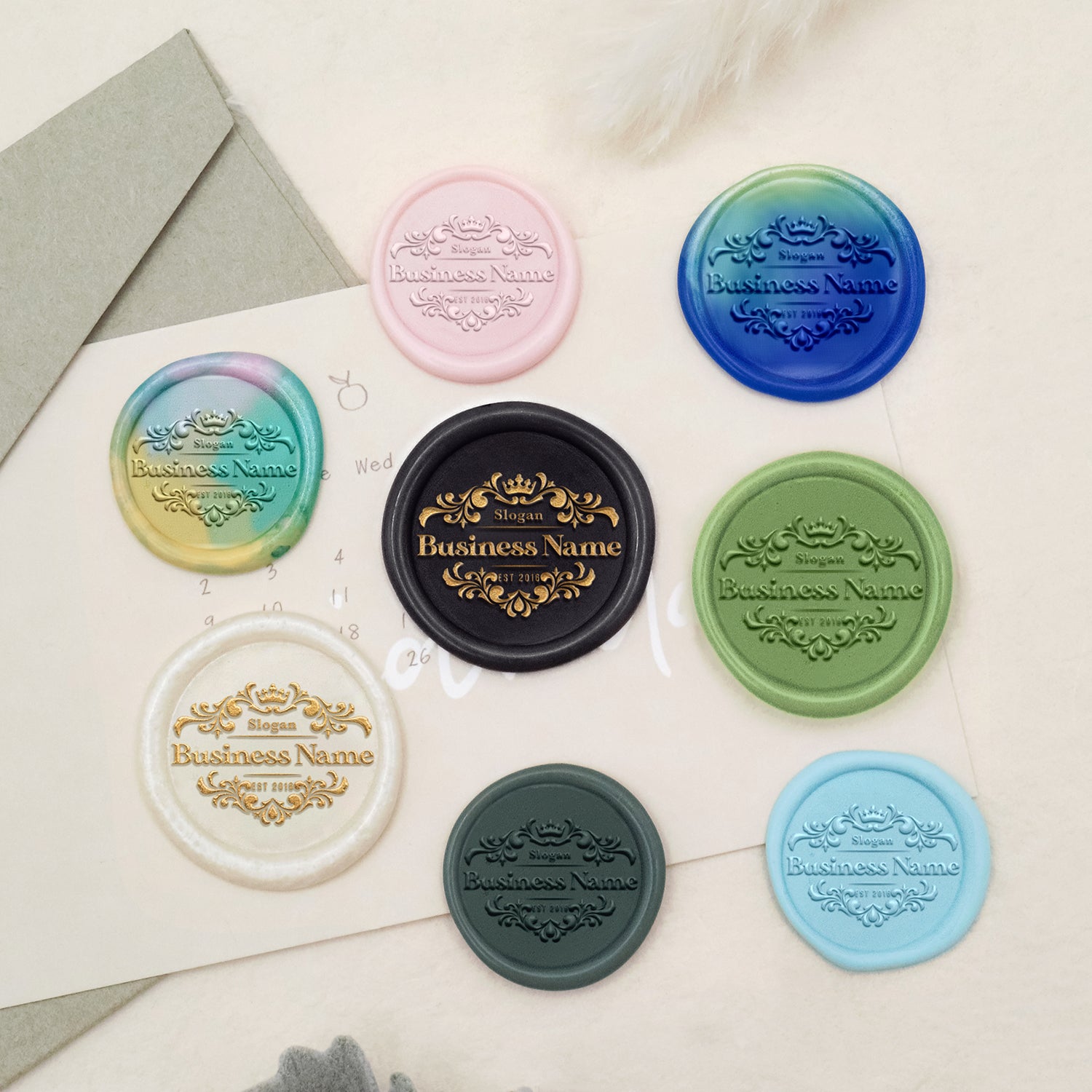 Custom Logo Wax Seal Stamp - Style 14-3