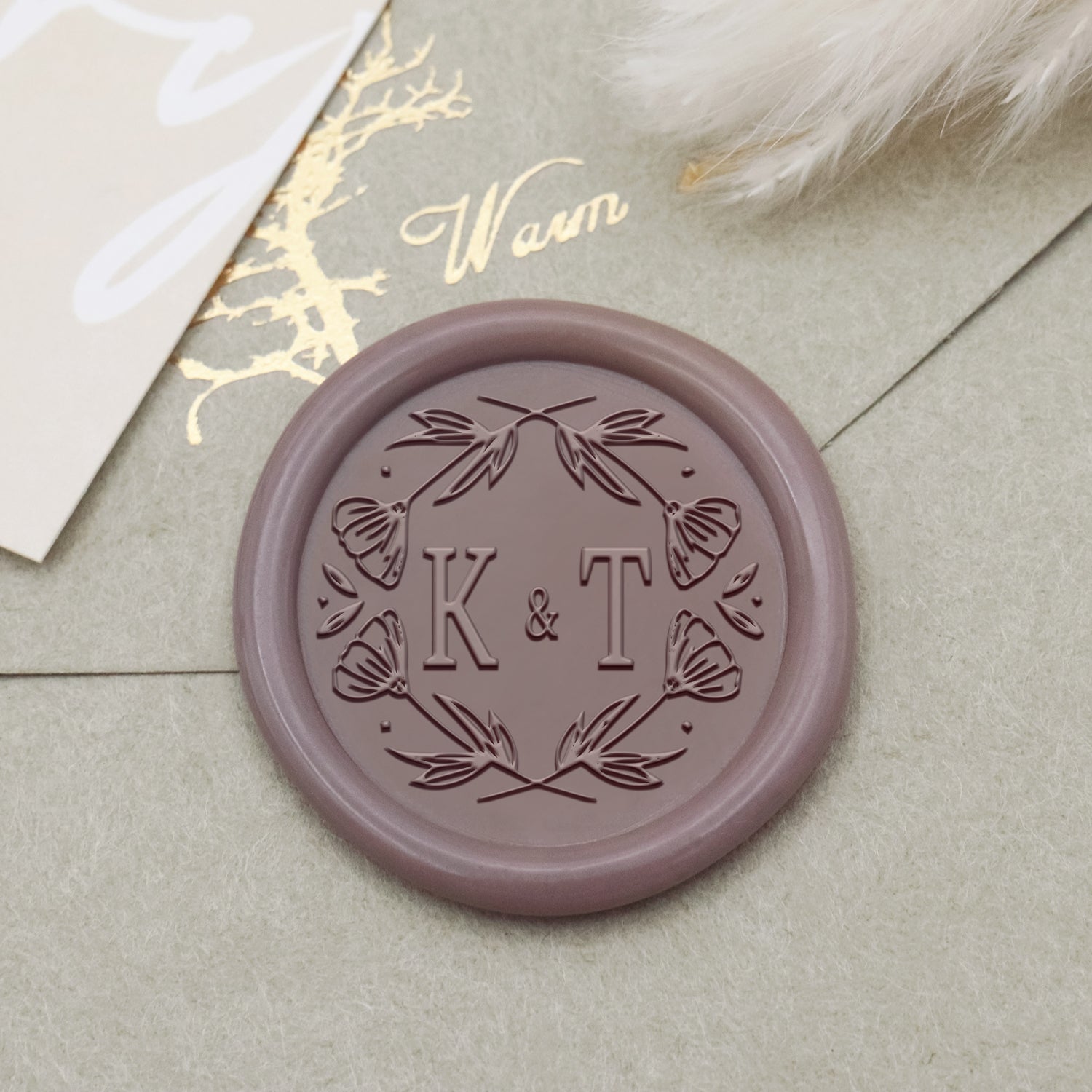 Personalisierte Lilien Hochzeit Monogramm Siegelwachs Siegelstempel-20 1