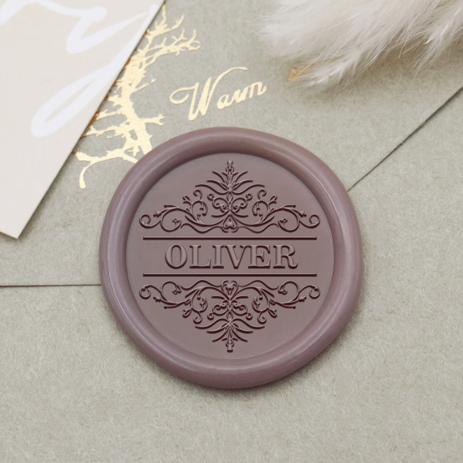 Carimbo de Sinete de Lacre com Nome Personalizado (18 Designs)-17 1