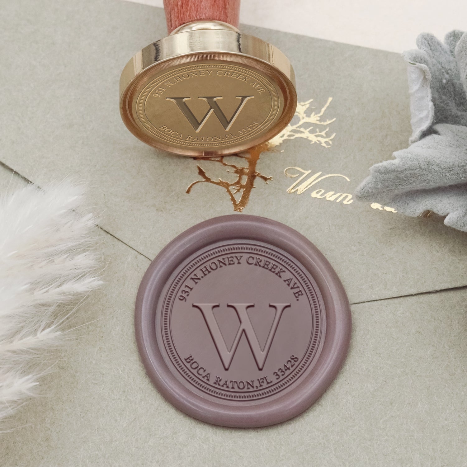 Carimbo de Sinete de Lacre de Morada Personalizado - Estilo 61