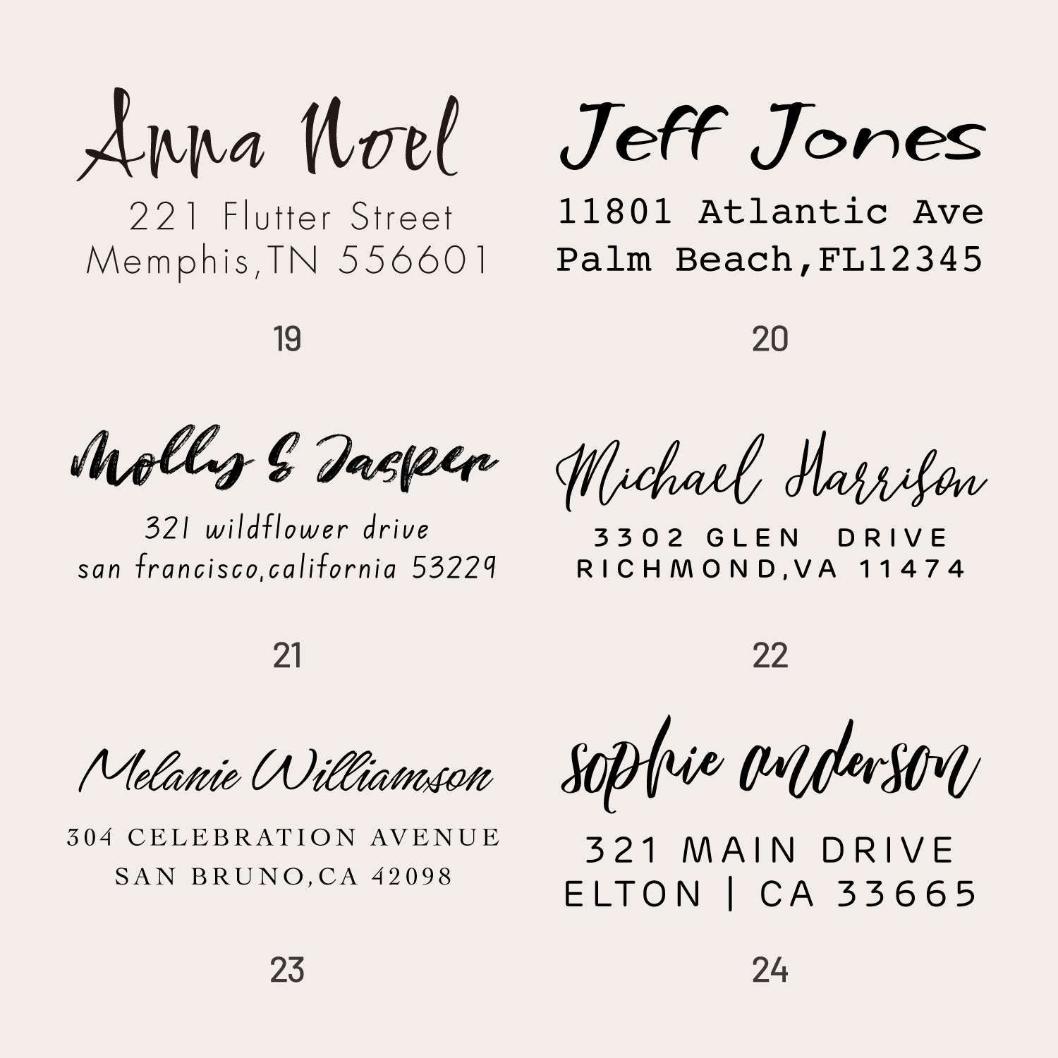 Custom Rectangular Handwriting Font Address Return Rubber Stamp (27 Designs)-9