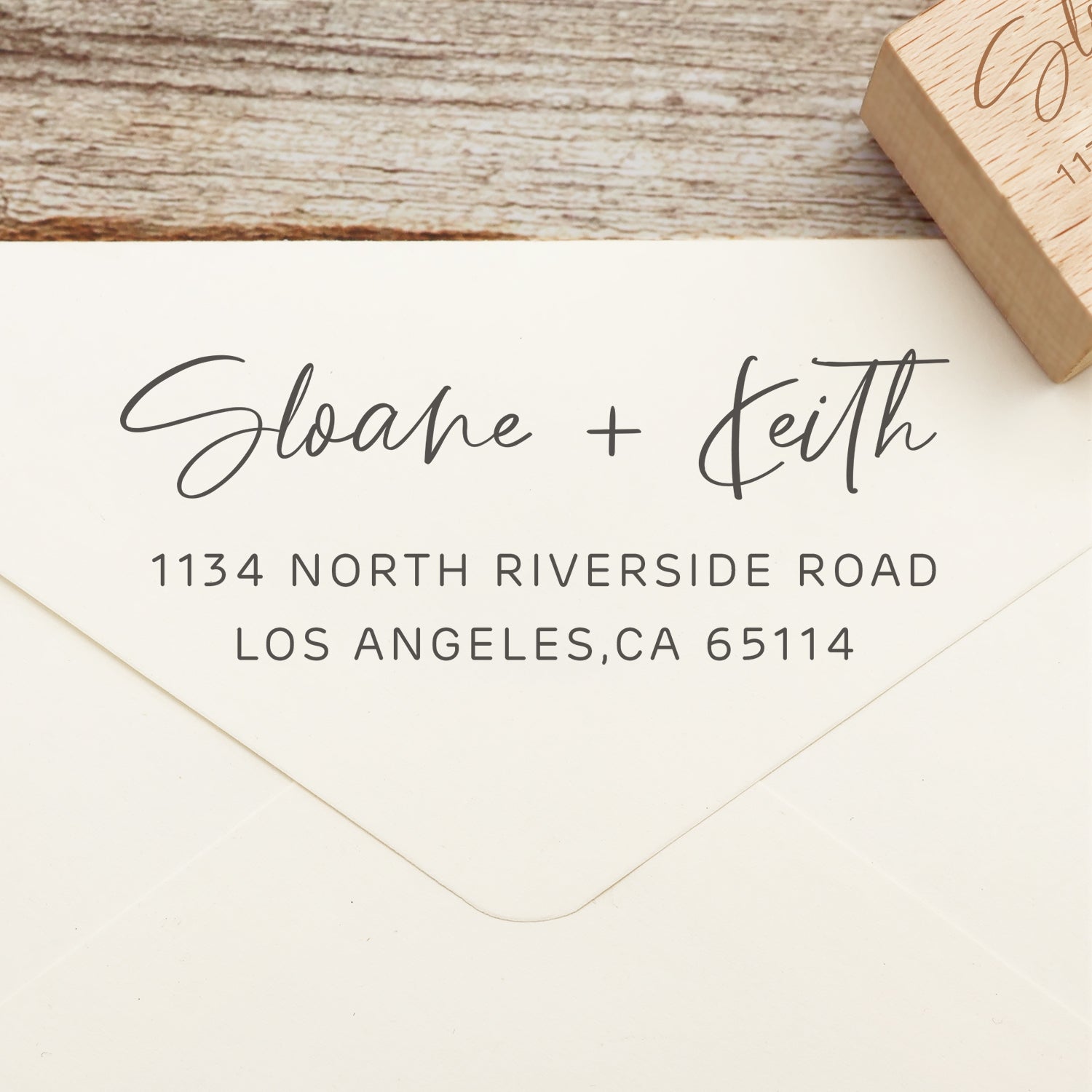 Custom Rectangular Handwriting Font Address Return Rubber Stamp - Style 11 1
