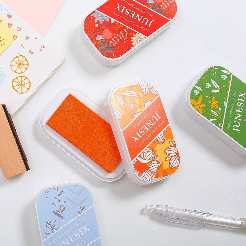 Tampon encreur DIY artisanal UM métallique couleur unique b1