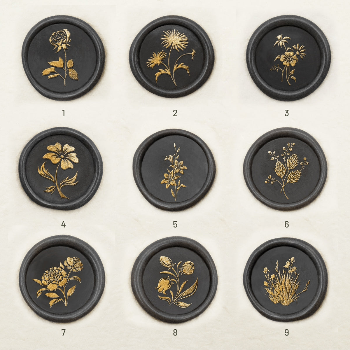 Botanischer Siegelwachs Siegelstempel (18 Designs)-sku1