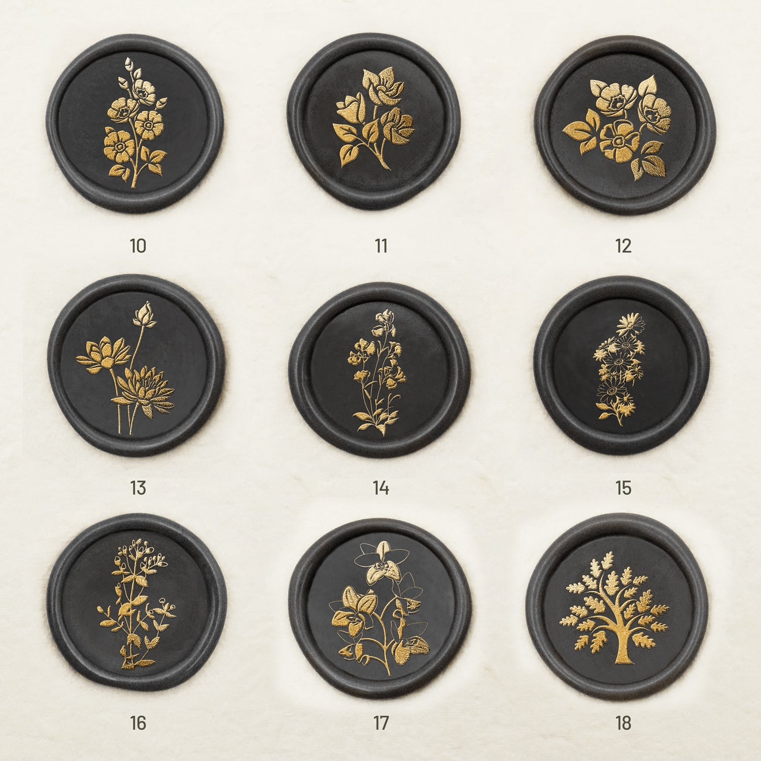 Botanischer Siegelwachs Siegelstempel (18 Designs)-sku2