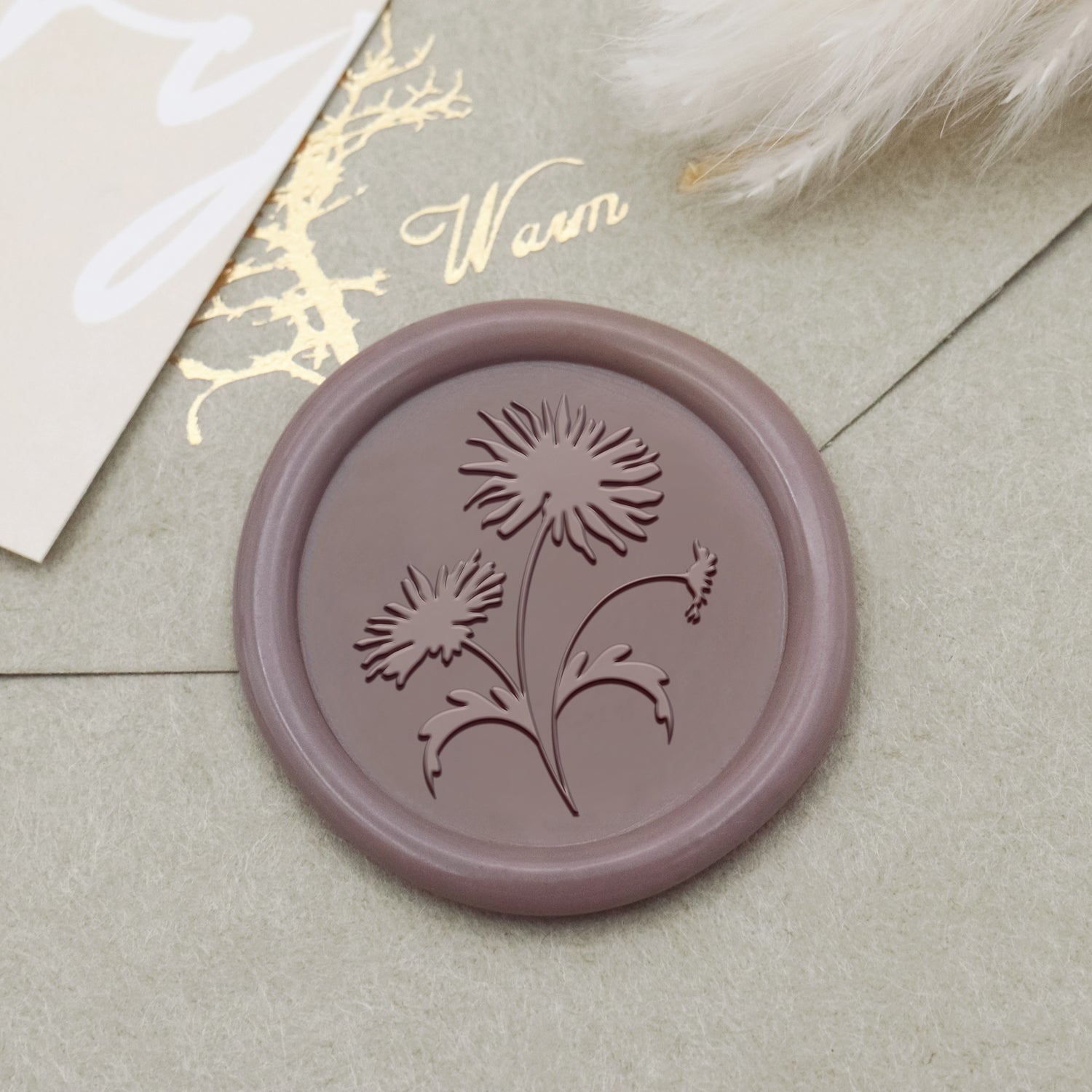 Tampon encreur sceau de cire botanique (18 motifs)-2 1