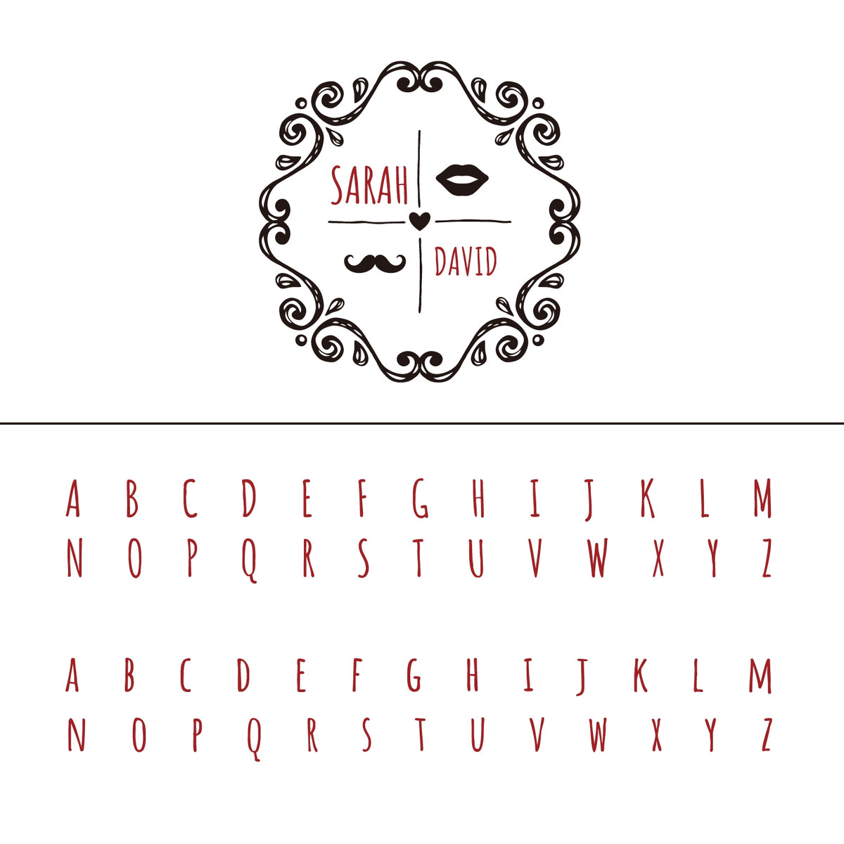 Personalisierter Schnurrbart & Lippen Hochzeit Siegelwachs Siegelstempel 11