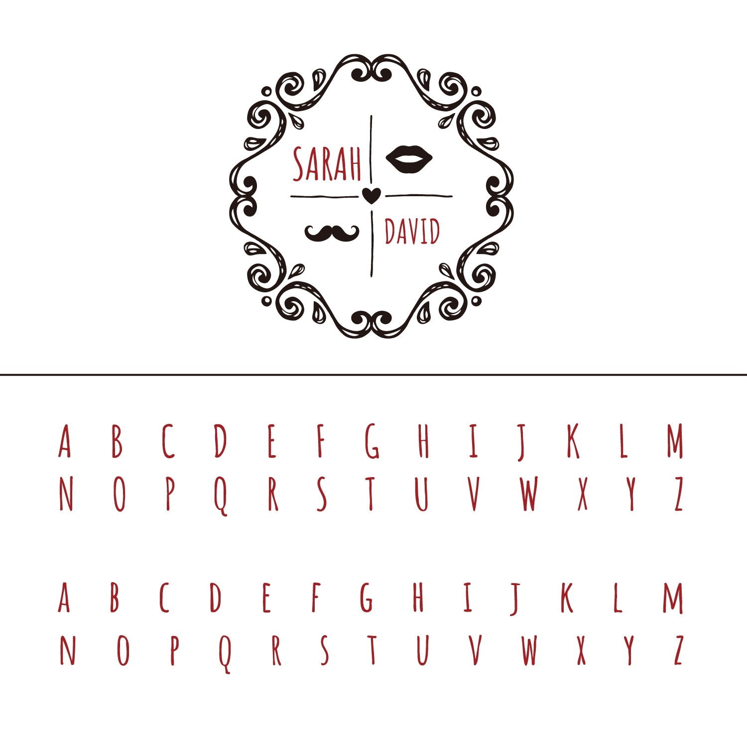 Personalisierter Schnurrbart & Lippen Hochzeit Siegelwachs Siegelstempel 11