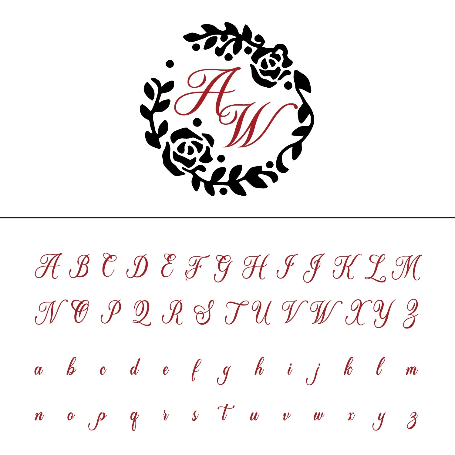 Custom Rose Garland Wedding Monogram Wax Seal Stamp 27
