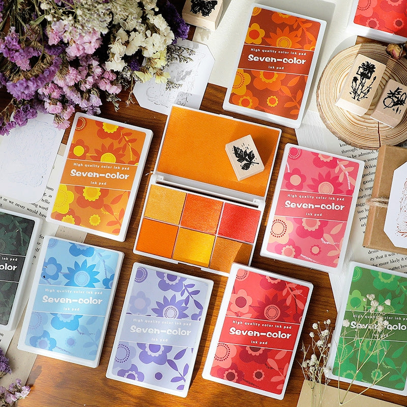 Perlglanz Sieben-Farben Boxed Ink Stempelkissen Set b1