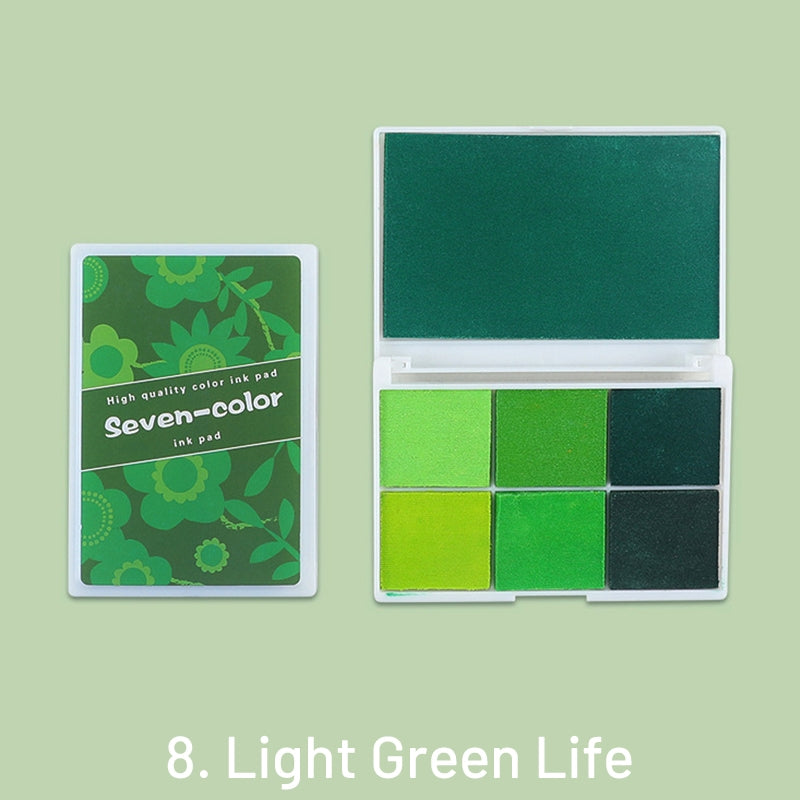 Perlglanz Sieben-Farben Boxed Stempelkissen Set sku-8