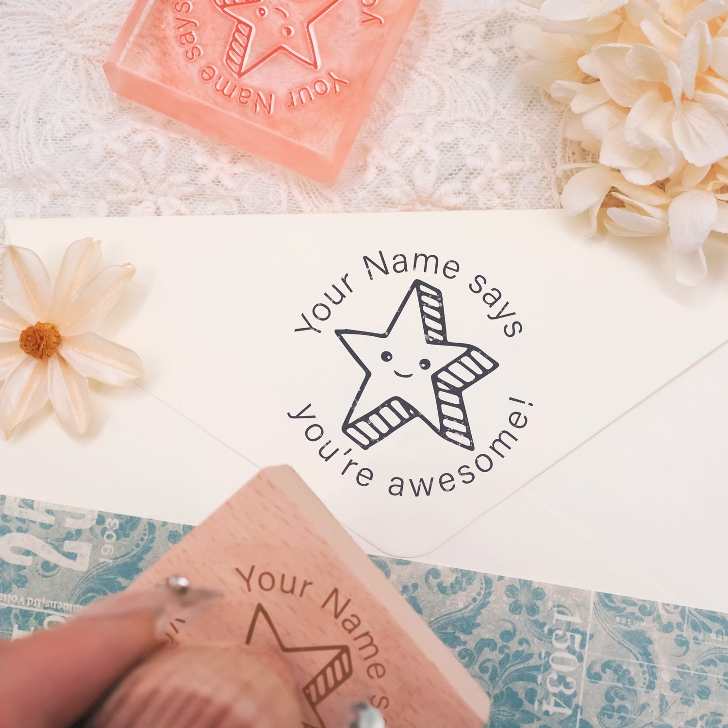 Kindertag personalisiert Cartoon Gummistempel -2 3