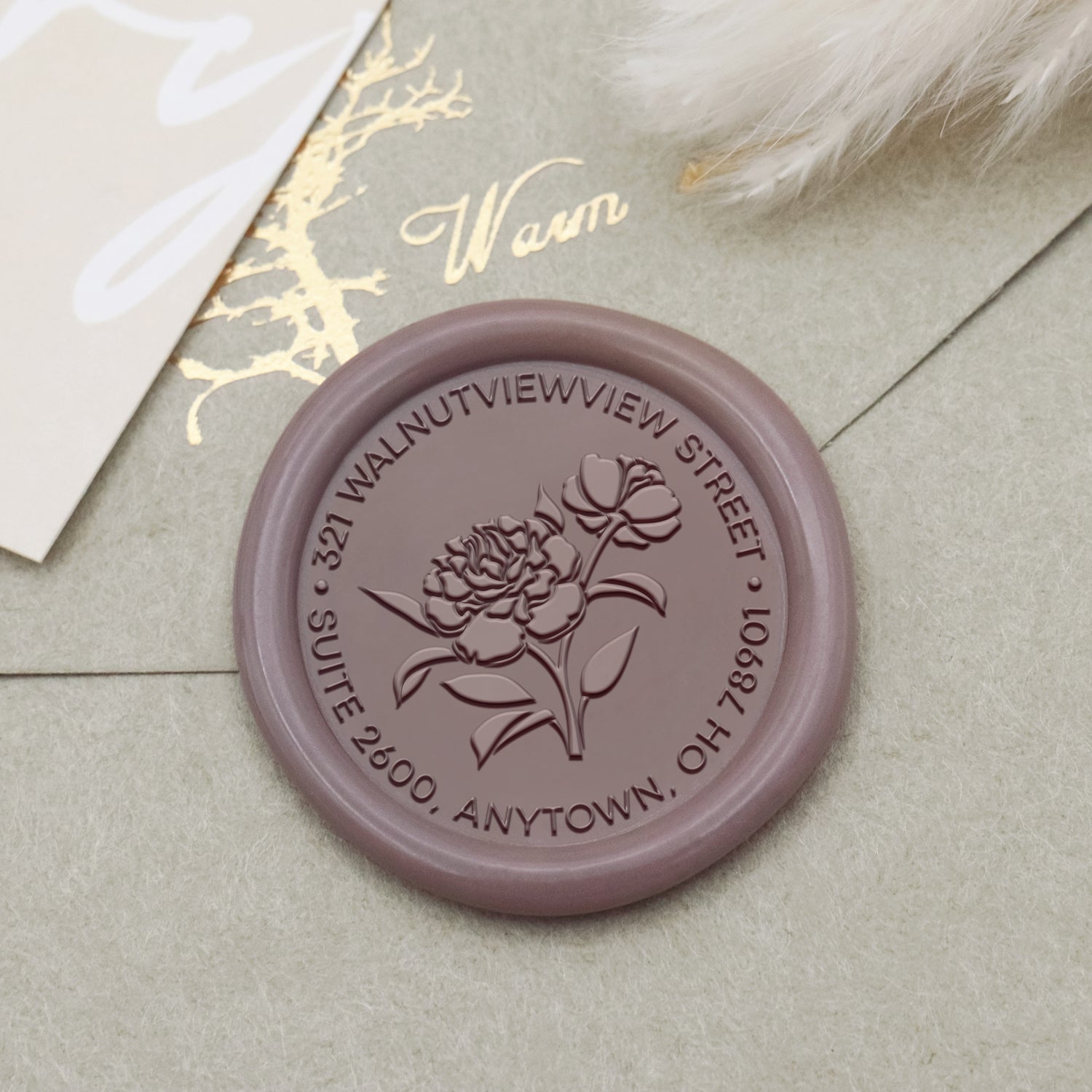 Personalisierter Botanischer Adresse Siegelwachs Siegelstempel - 2 1