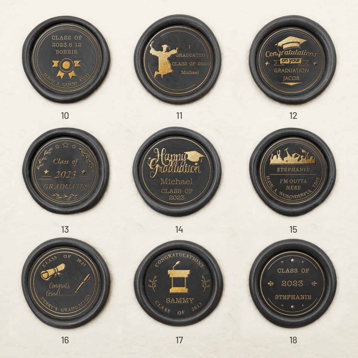 Custom Graduation Wax Seal Stamp (27 Designs)-sku2