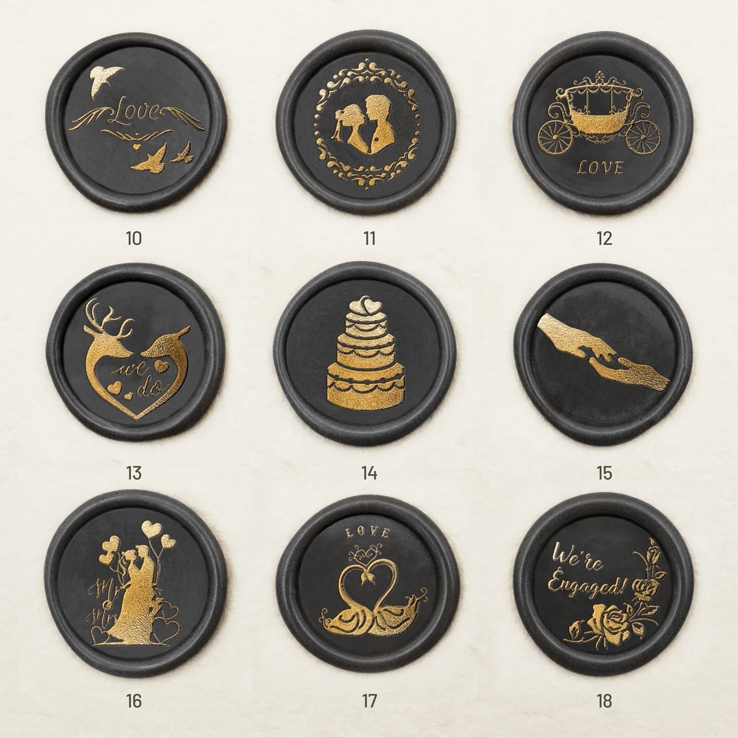 Wedding Celebration Wax Seal Stamp (27 Designs)-sku2
