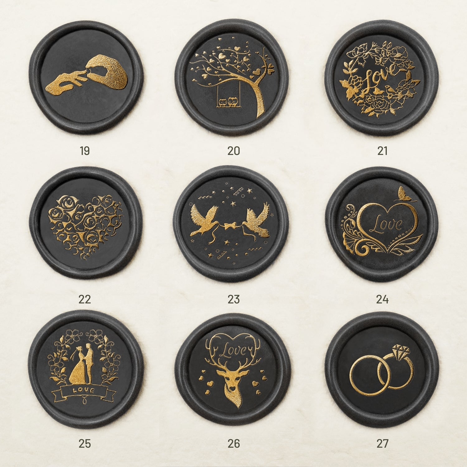 Wedding Celebration Wax Seal Stamp (27 Designs)-sku3