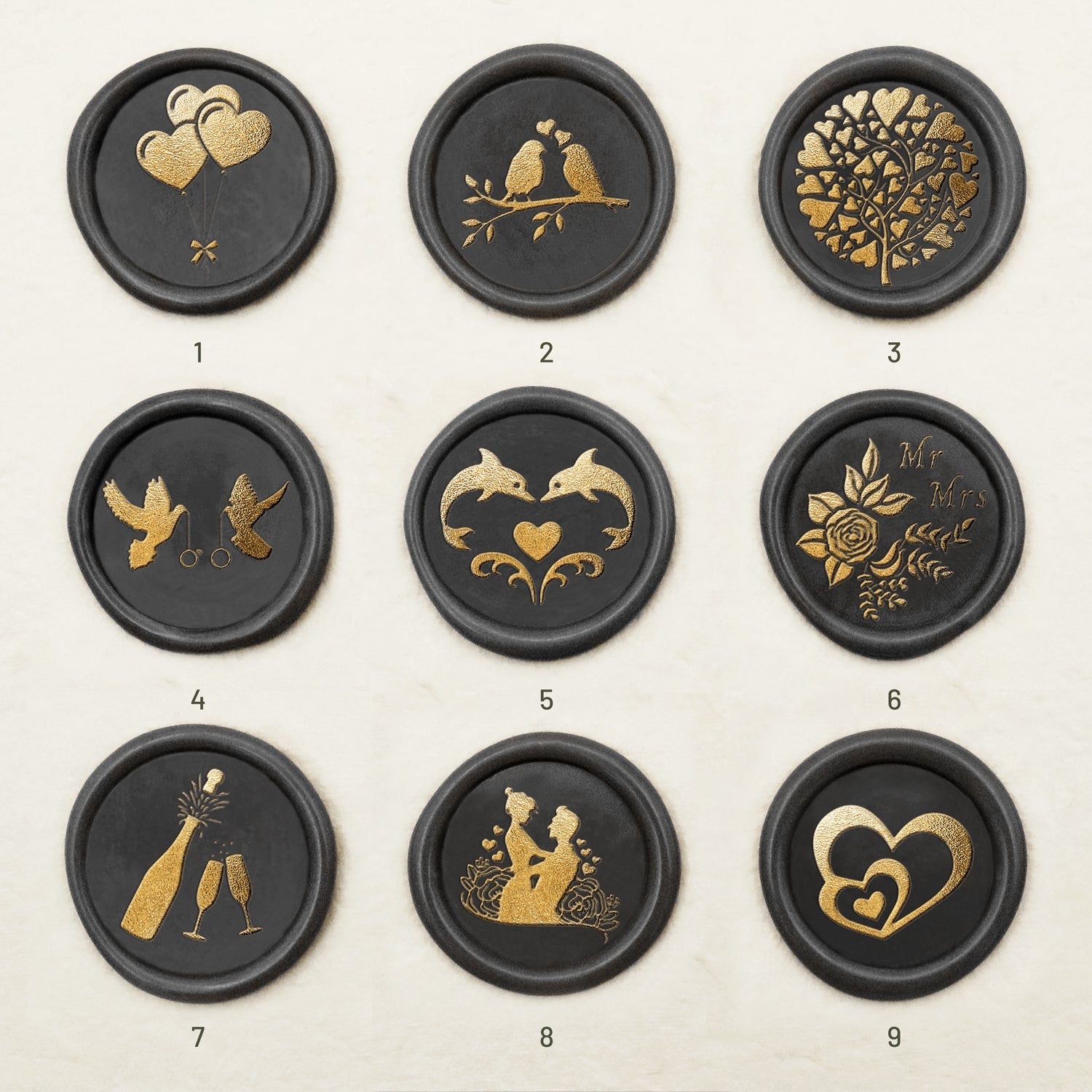 Wedding Celebration Wax Seal Stamp (27 Designs)-sku1