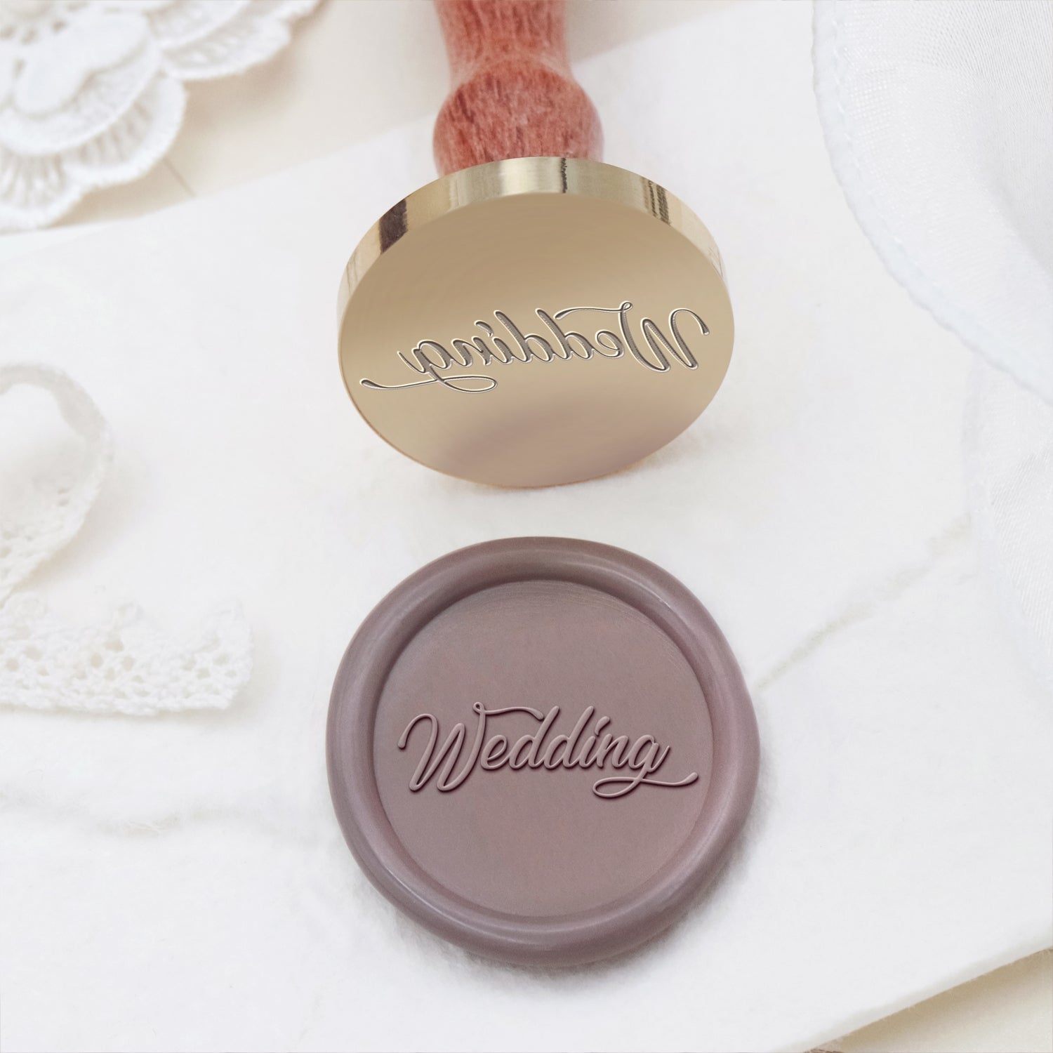 Hochzeits-Einladungs- & Ankündigungs-Wachssiegel-Stempel (27 Designs)