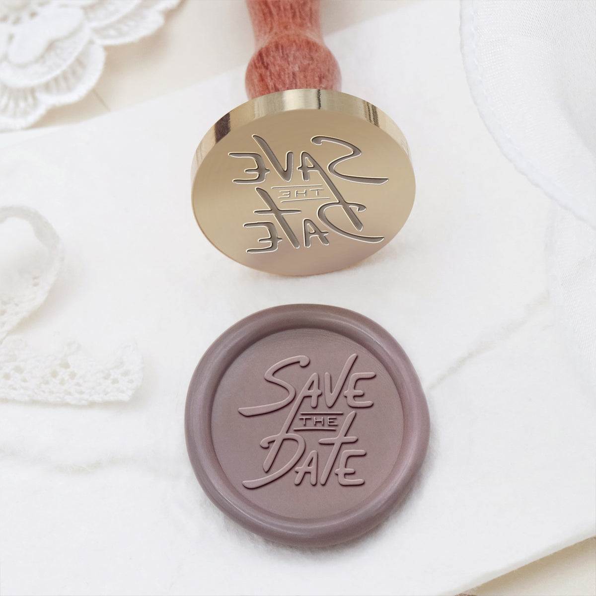 Hochzeitseinladung & Ankündigung Wachssiegel Stempel - Stil 19 19