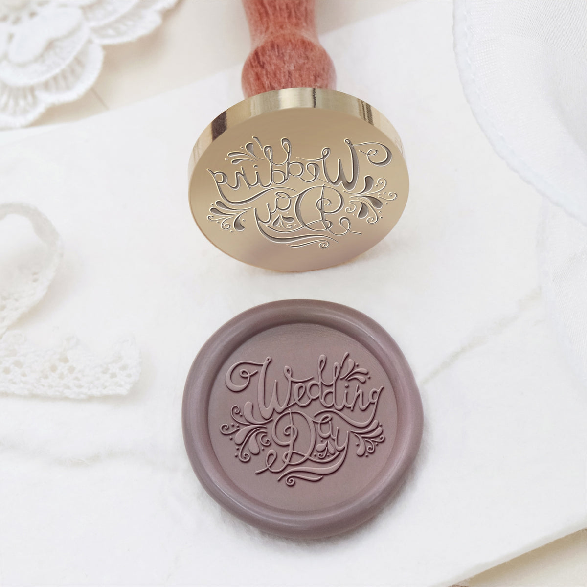 Hochzeitseinladung & Ankündigung Wachssiegelstempel - Stil 27 27