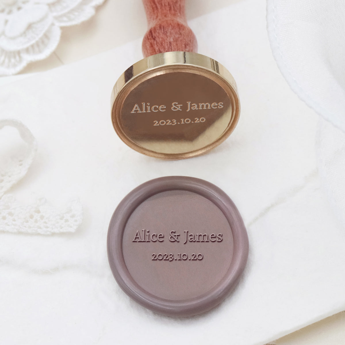 Custom Minimalist Name Wedding Wax Seal Stamp - Style 7 2