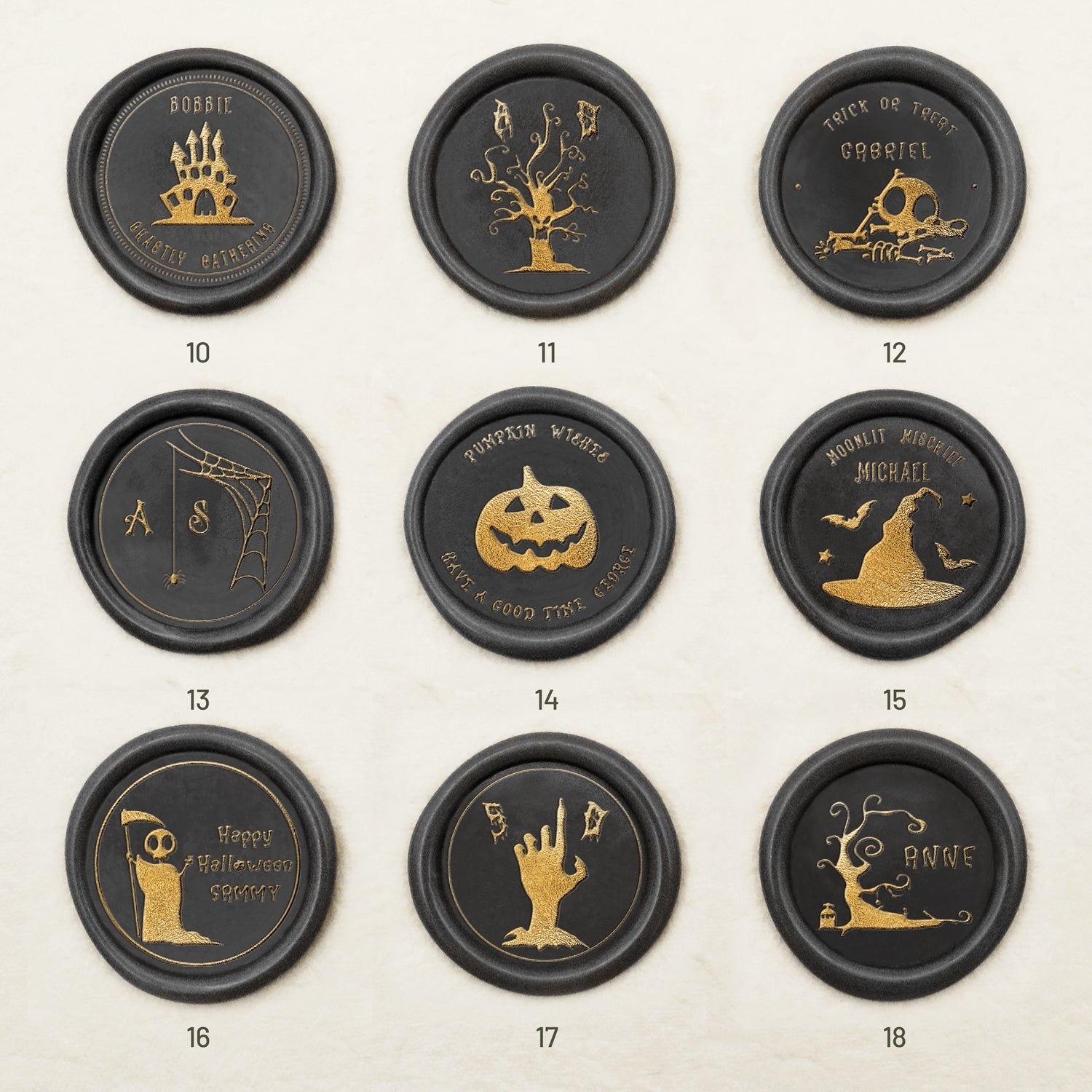 Personalisierter Halloween Name Siegelwachs Siegelstempel-sku2