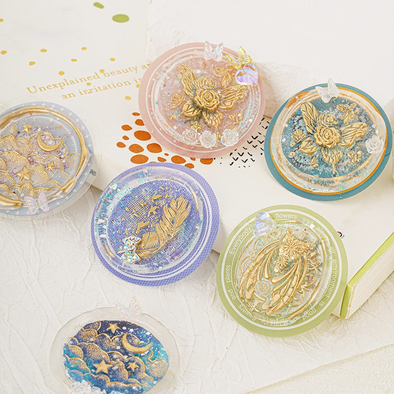 3D Relief Celestial Series Wax Seal Stamp - Insects, Butterflies, Whales b3