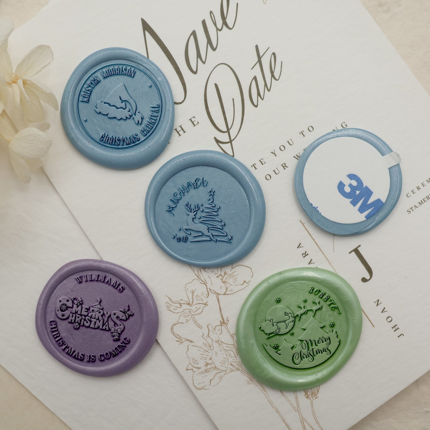 Personalisierter Weihnachts-Namen Siegelwachs Siegelstempel (27 Designs) 3