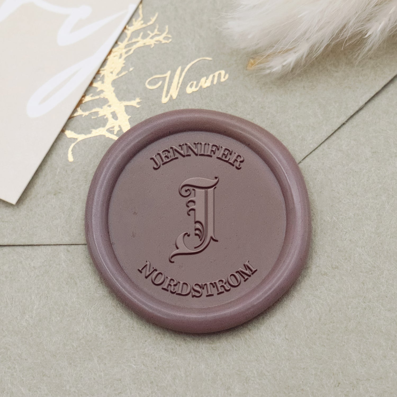 Personalisierten Curlicue Großbuchstaben Initial Name Siegelwachs Siegelstempel 1