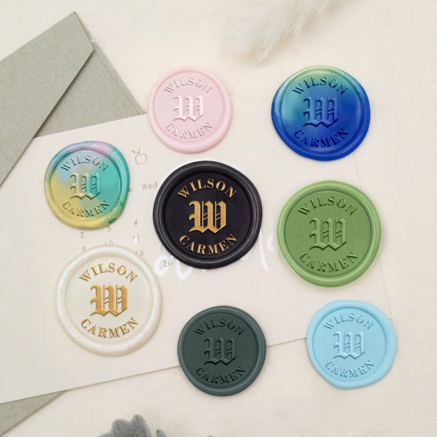 Custom Gothic Initial Name Wax Seal Stamp 3