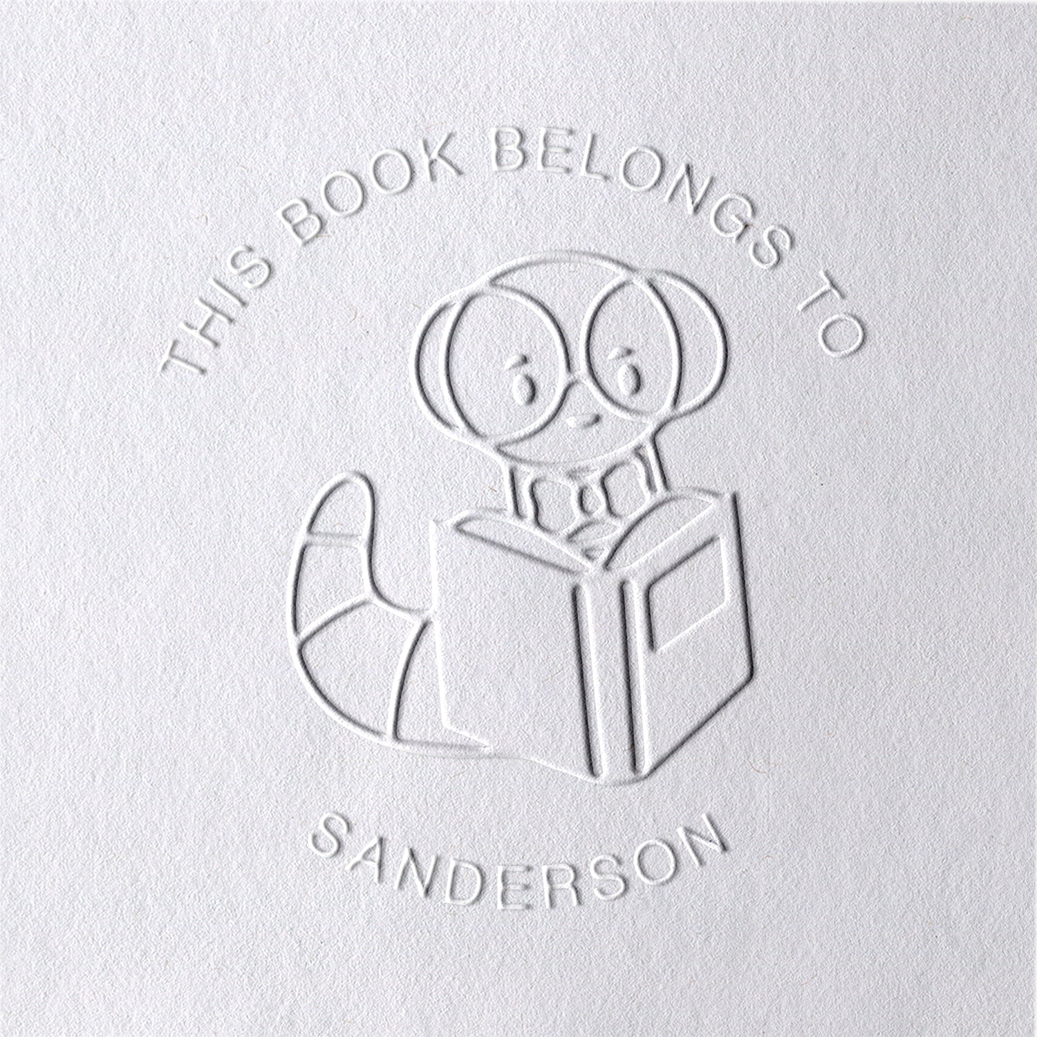 Personalisierte Cartoon Raupe Buch Prägezange Personalisierte Cartoon Raupe Buch Prägezange15-11