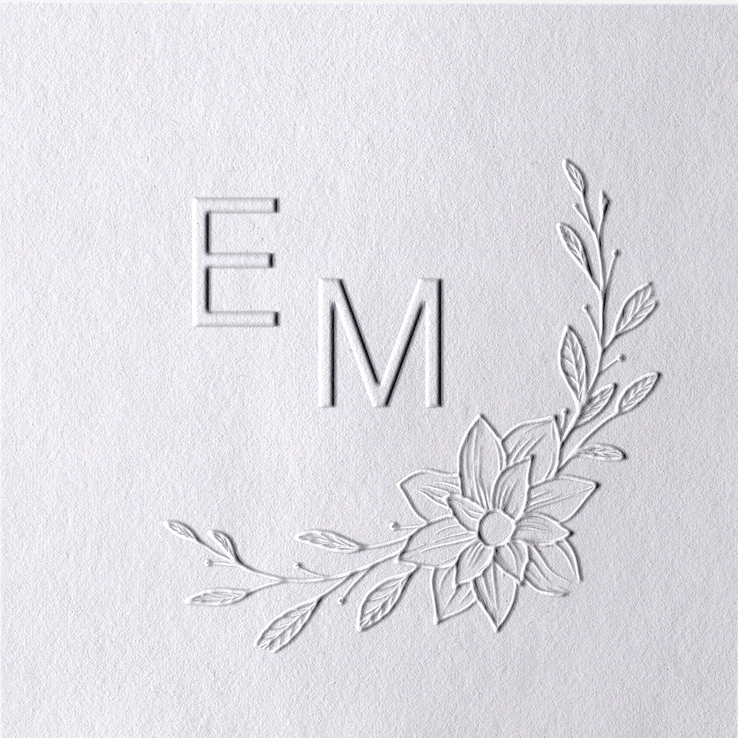 Personalisierte Botanische Initialen Hochzeit Monogramm Prägezange - Style 4 Personalisierte Botanische Initialen Hochzeit Monogramm Prägezange - Style 441