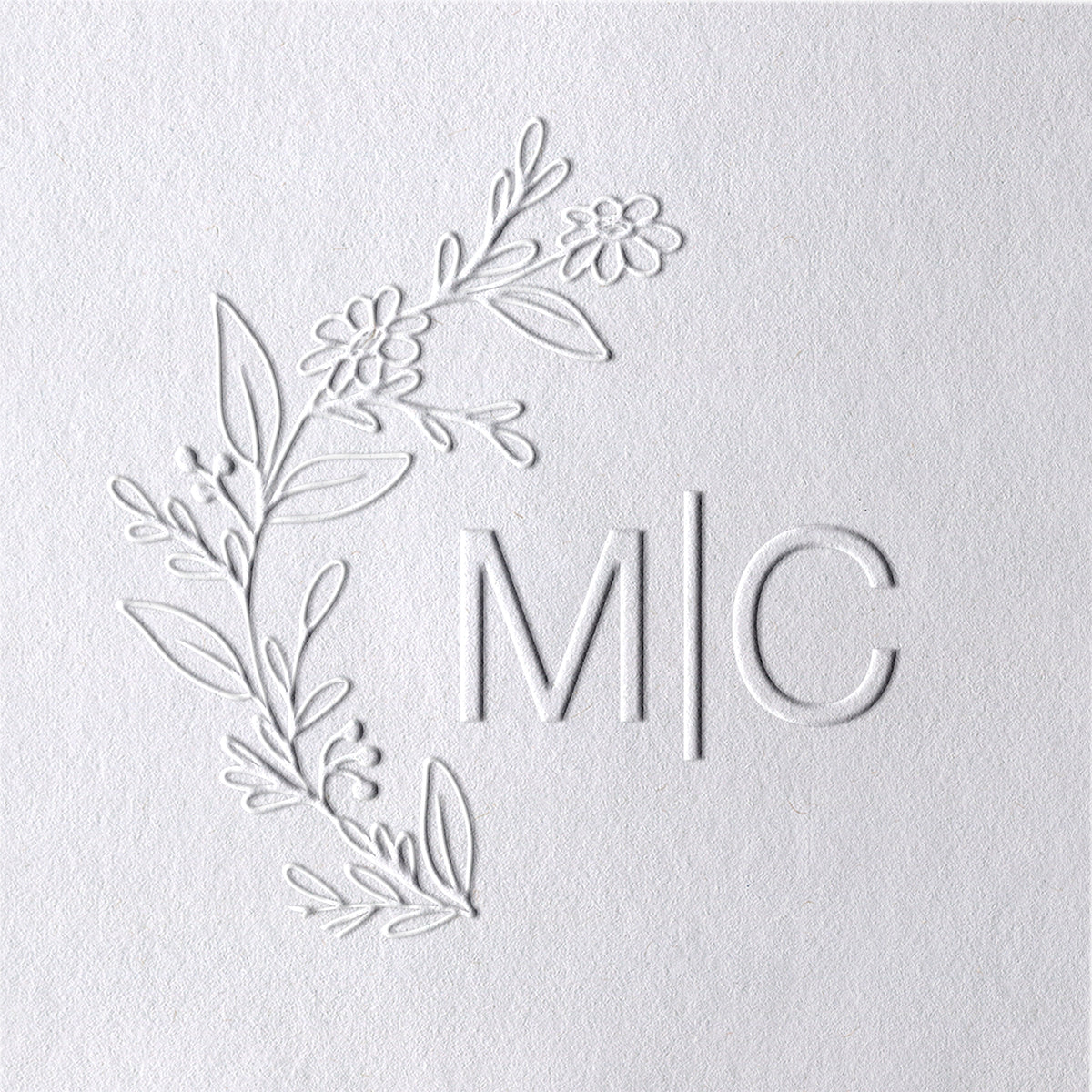 Personalisierte Botanische Initialen Hochzeit Monogramm Prägezange - Stil 3 Personalisierte Botanische Initialen Hochzeit Monogramm Prägezange - Stil 331