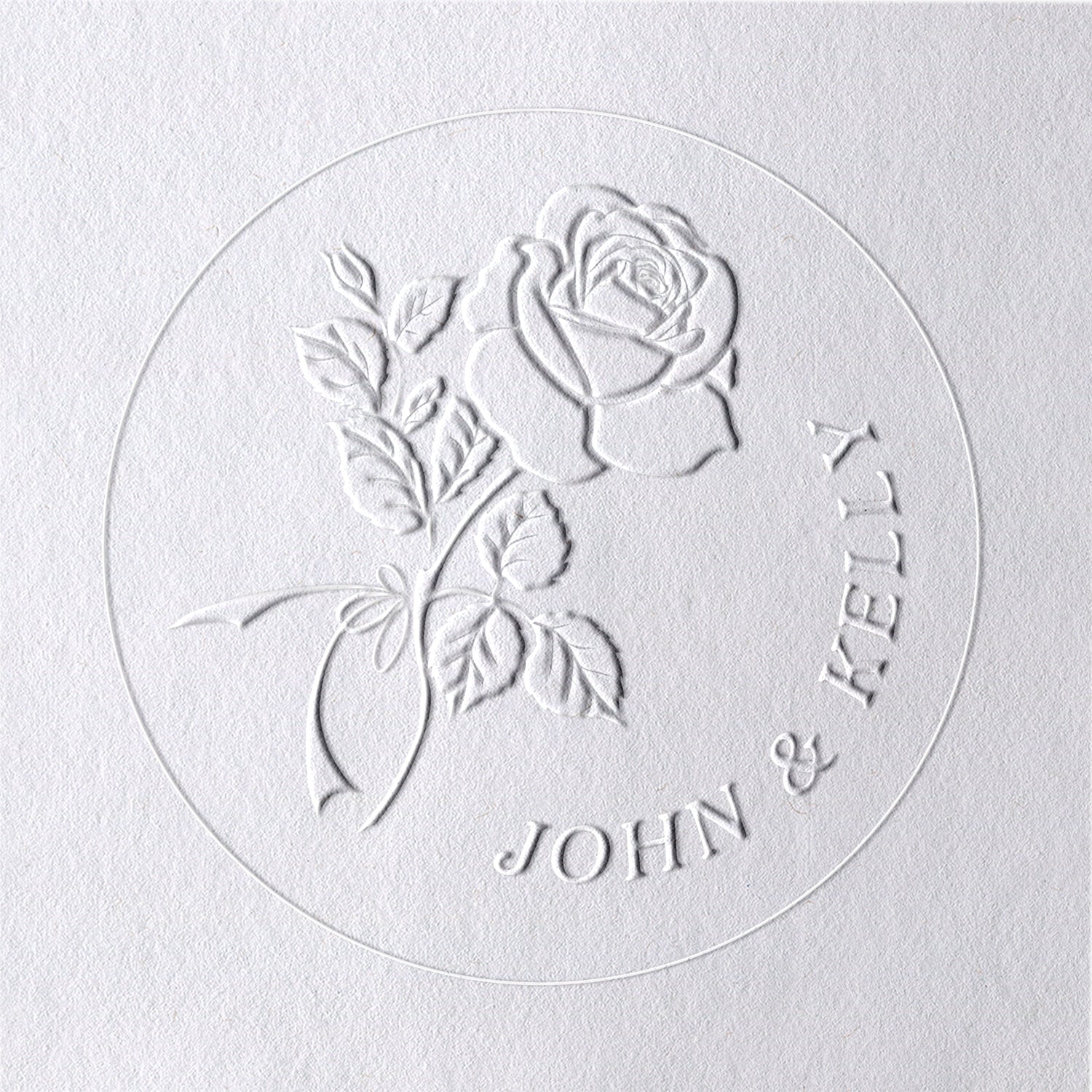 Personalisierte Rosen-Hochzeits-Prägezange 121