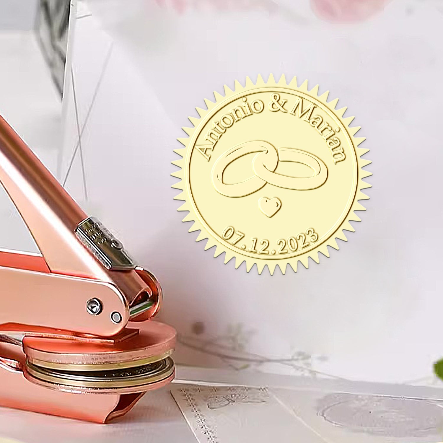 Personalisierte Paar Ringe Hochzeit Prägezange 1271