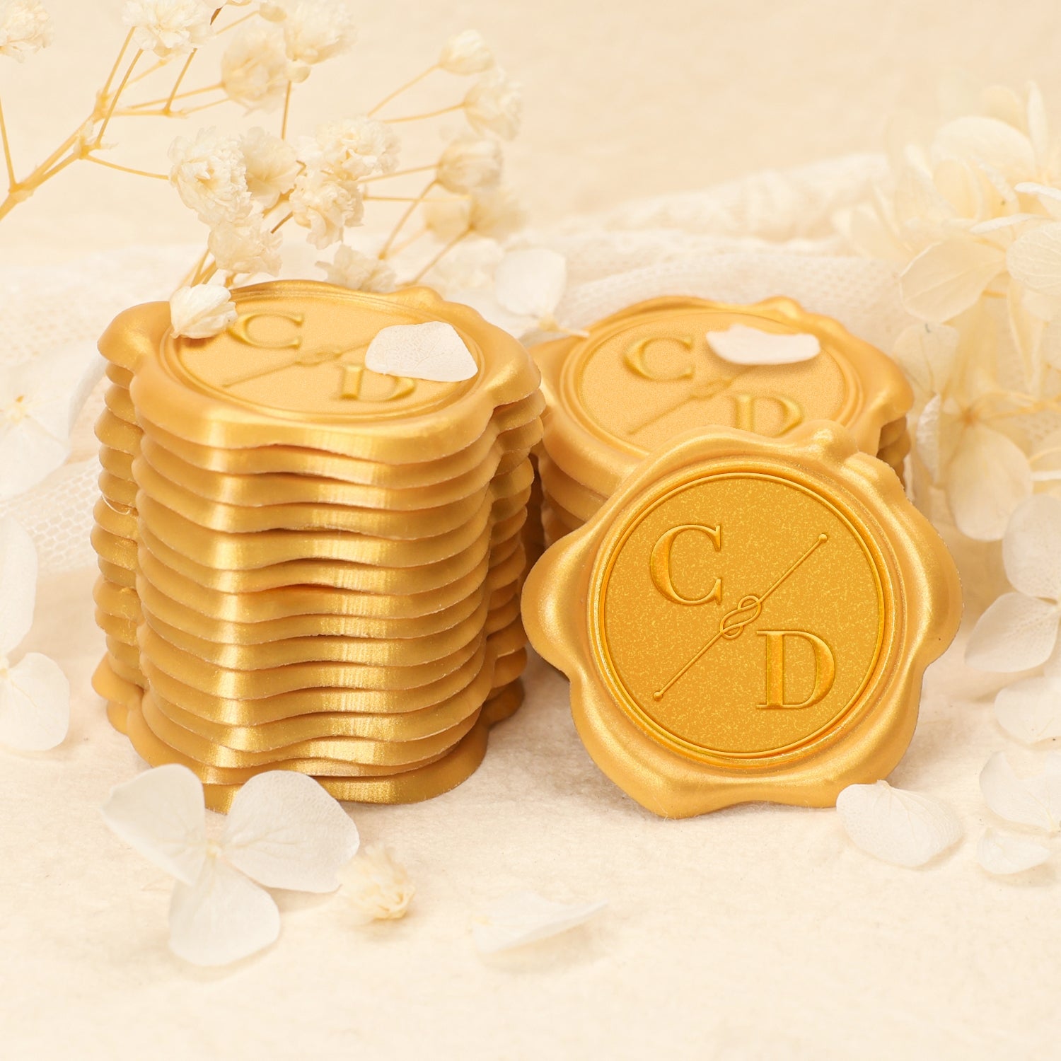 Custom Simple Knot Wedding Monogram Wax Seal Stickers 2-6