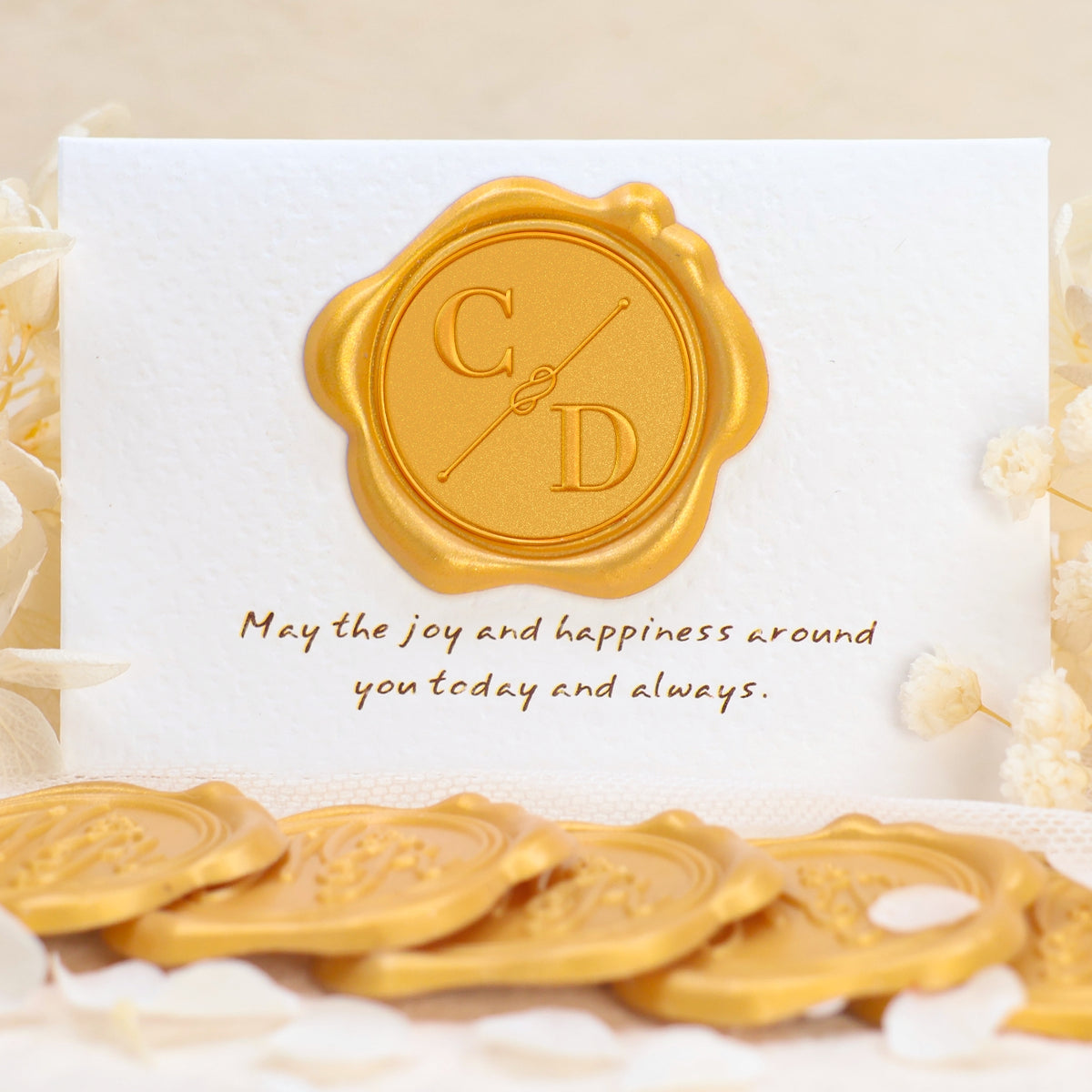 Custom Simple Knot Wedding Monogram Wax Seal Stickers 1-6
