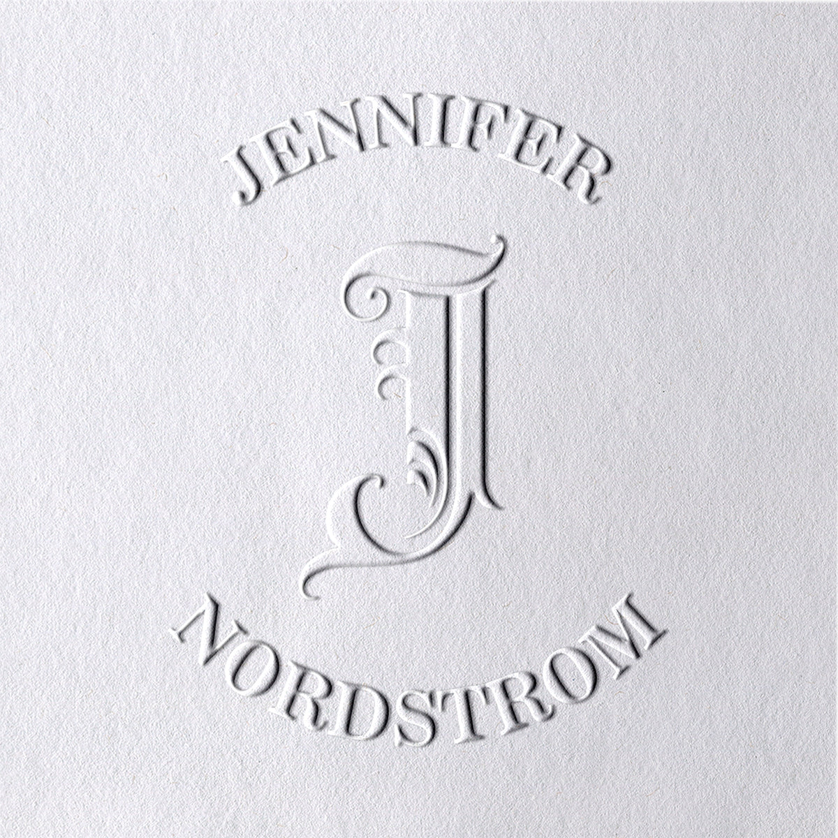 Custom Curlicue Capital Initial Name Embosser 21