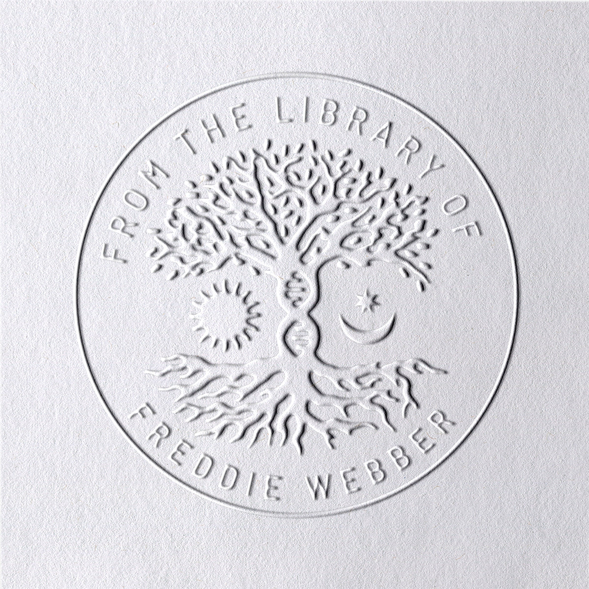 Personalisierte Lebensbaum Aus Der Bibliothek Von Buch Prägezange2