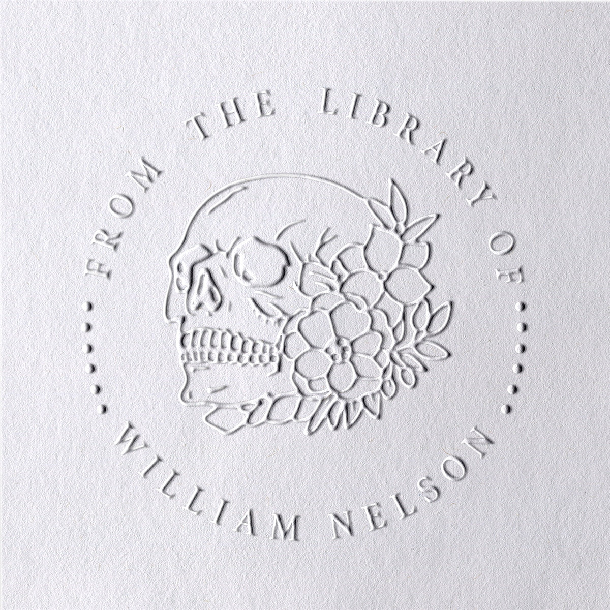 Personalisierte Totenkopf Aus Der Bibliothek Von Buch Prägezange2