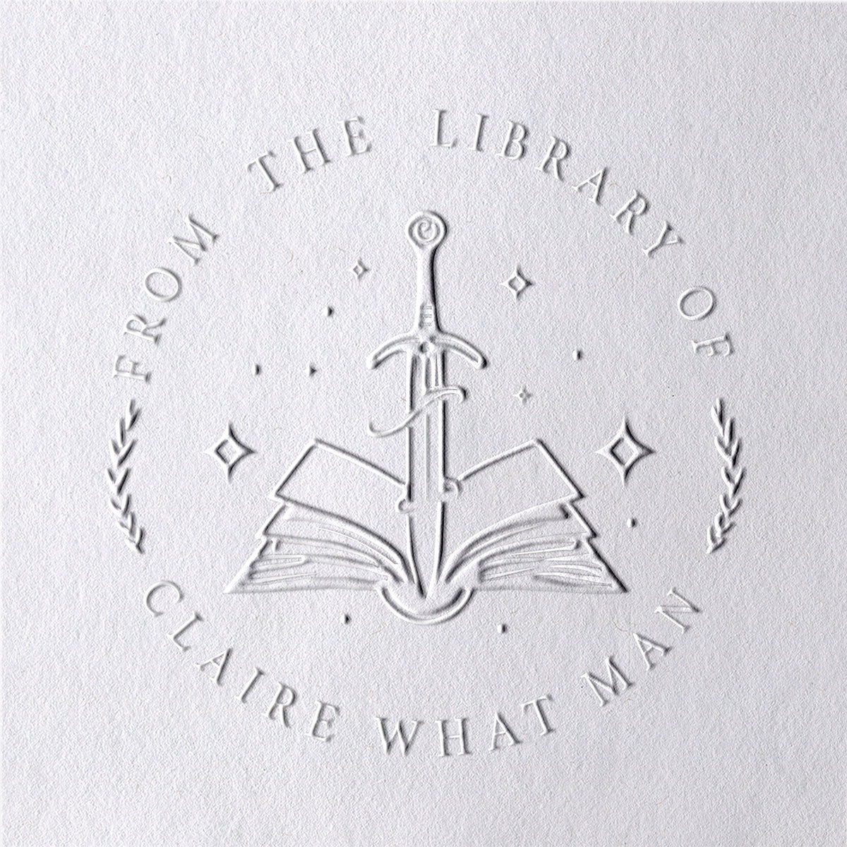 Espada e Estrelas Personalizadas Da Biblioteca De Livros Chancela2